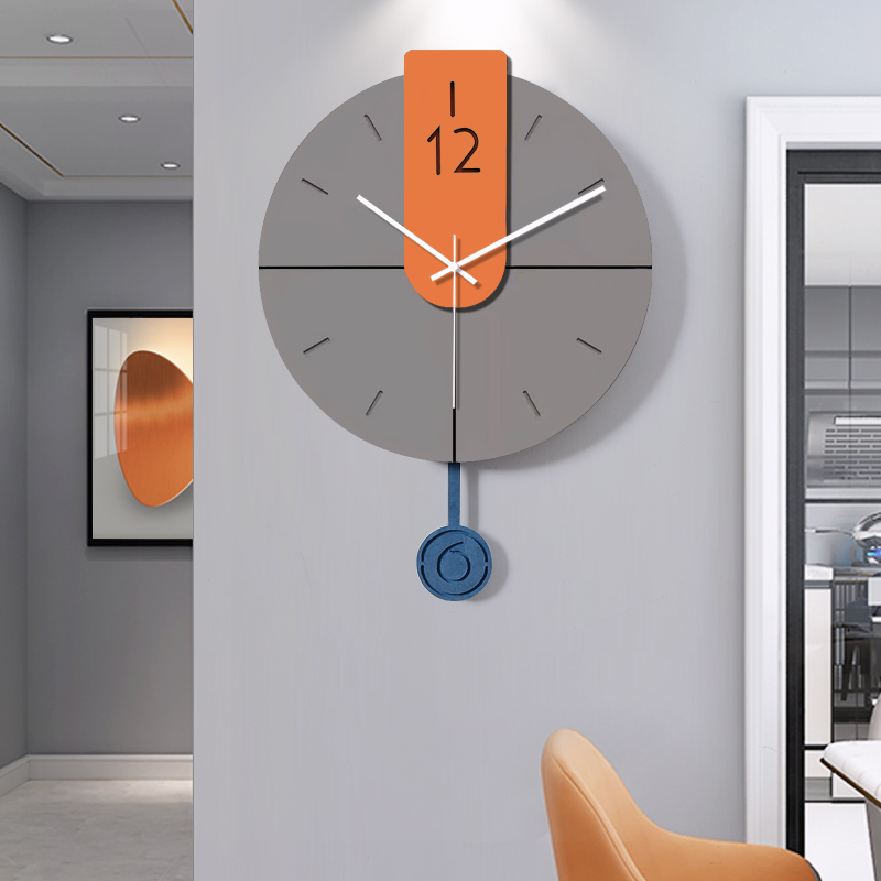 Modern minimalist creative hanging bell personality art hanging wall clock living room light lavish decoration and watch home wall hanging table