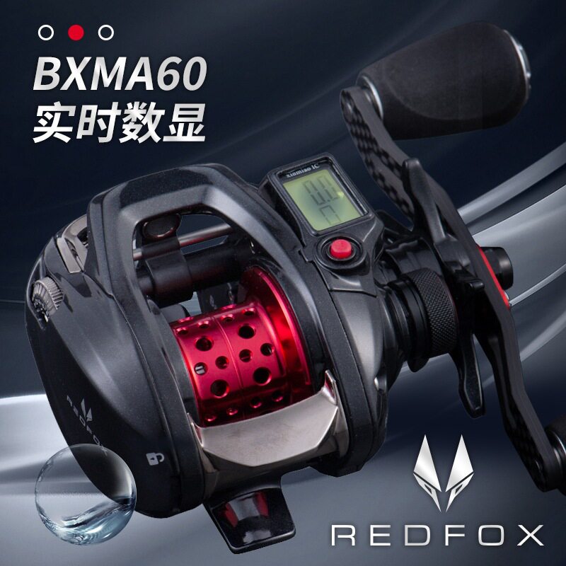 Japanese brand REDFOX digital display Luya water drop wheel BXMA60 left and right hand 9 1BB digital display wheel fishing reel