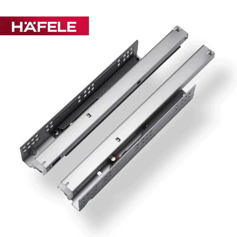 German Hafele Buffer Hidden Slide Rail Full Extension Rebound Three-Section Track Damping Bottom Rail German Hafele Buffer Hidden Slide Rail Full Extension Rebound Three-Section Track Damping Bottom Rail