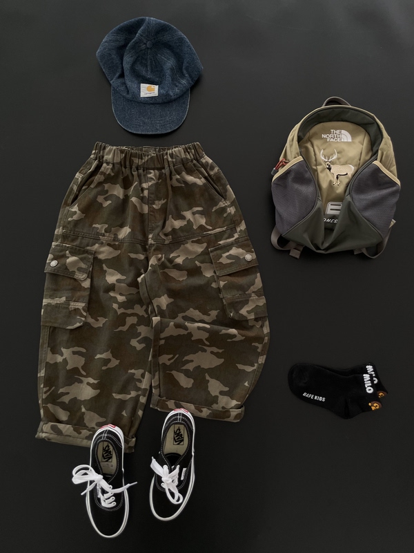 Amm1 26/ Children's Autumn Wild Japanese Style Handsome Camouflage Loose Cargo Pants
