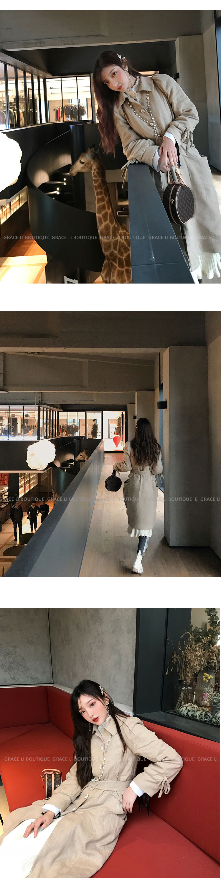 Trái tim màu xanh graceli mùa đông khí chất cotton quần áo nữ ins nhỏ nước hoa gió eo áo cardigan dài áo ấm áo phao gile nữ dáng ngắn