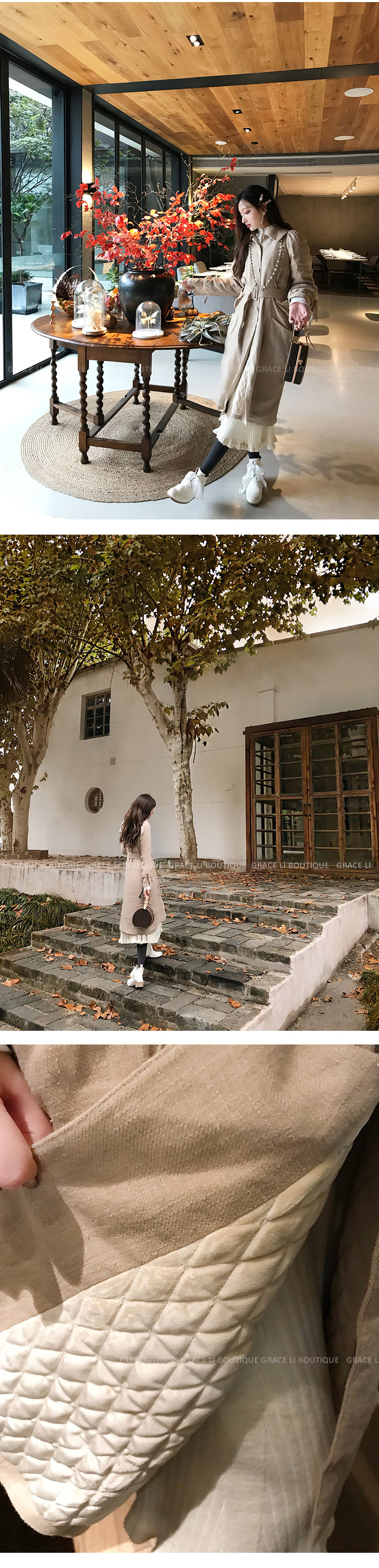Trái tim màu xanh graceli mùa đông khí chất cotton quần áo nữ ins nhỏ nước hoa gió eo áo cardigan dài áo ấm áo phao gile nữ dáng ngắn