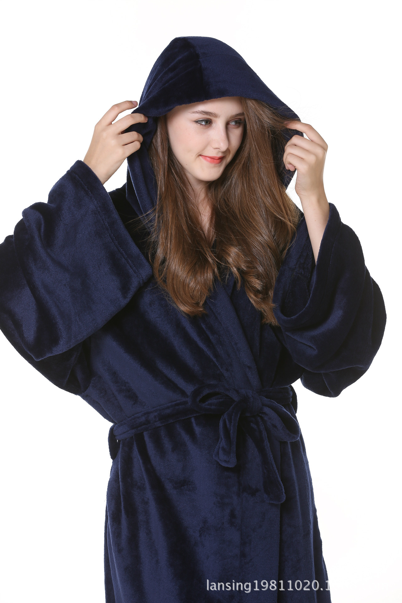XL Châu Âu và Hoa Kỳ 2018 thu đông nam nữ áo choàng flannel trùm đầu cộng với áo choàng dài chất béo người đàn ông béo chất béo san hô áo ngủ đẹp giá rẻ