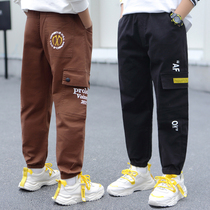 Boy Works Pants Spring Autumn Clothing 2022 New Tide Cards Casual Pants Children Foreign Pistachio Kids Spring Dress Pants Tide