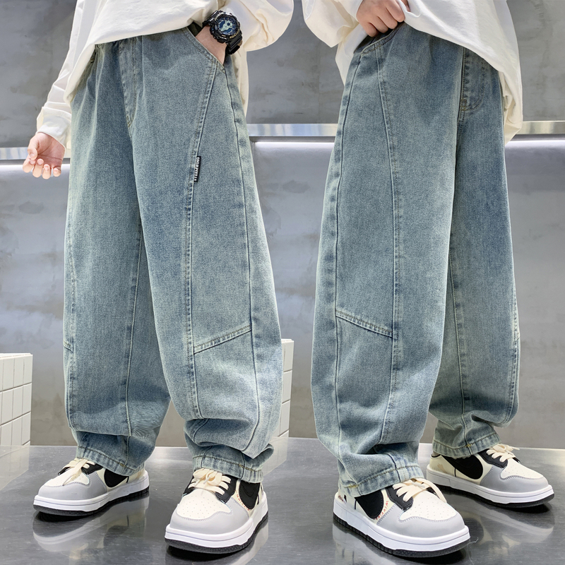 Boys' Pants Spring and Autumn 2026 New Style Medium and Large Children's Clothing Boys' Casual Pants Autumn Stylish Children's Jeans Trendy Boys' Pants Spring and Autumn 2026 New Style Medium and Large Children's Clothing Boys' Casual Pants Autumn Stylish Children's Jeans Trendy