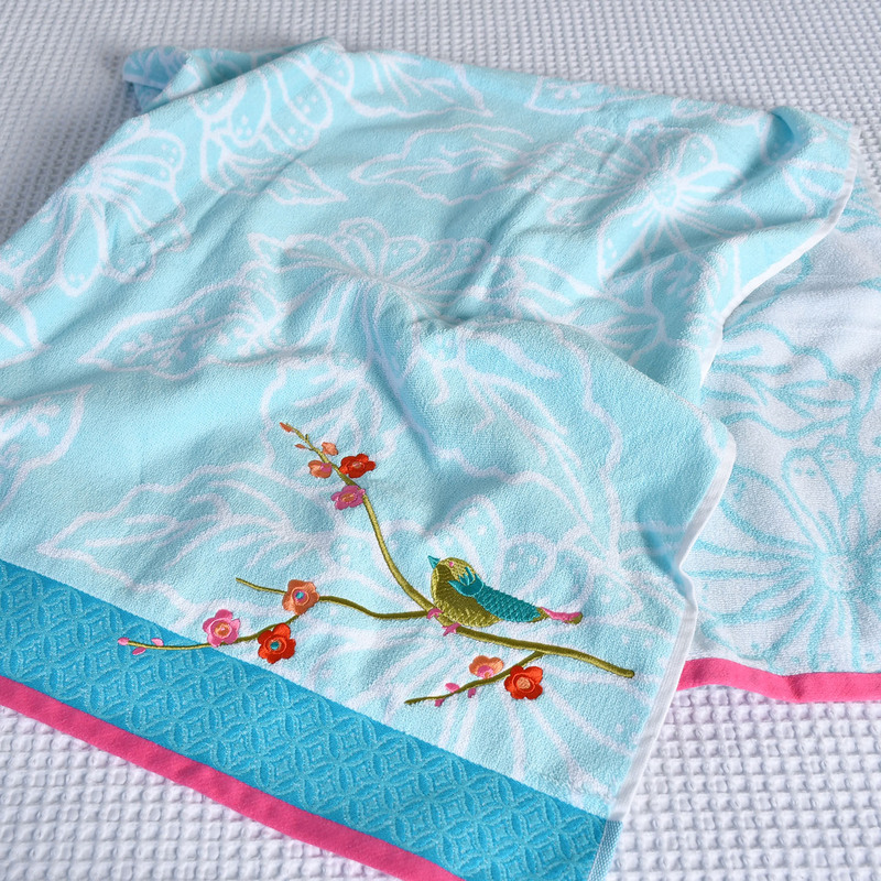 Unbeatable Quality! Exported to Europe and America, High-End Exquisite Embroidered Pure Cotton Bath Towels, Yarn-Dyed Jacquard, Thickened Large Towels