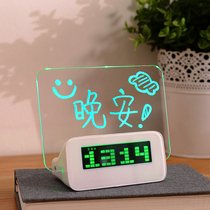 Alarm clock Girl message board Smart alarm clock Childrens bedroom fluorescent electronic student bedside table Small desktop