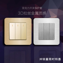 Acrylic switch protective sheath double switch patch wall stickup idea living-room lamp socket panel decoration minimalist around modern