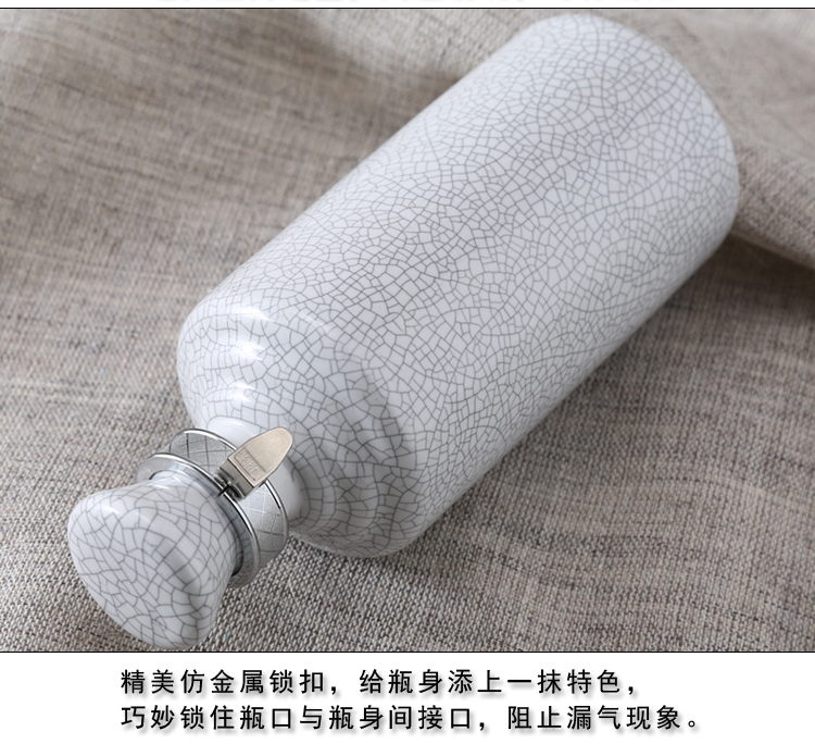 Giả Ge Kiln nứt gốm một pound rượu vang trắng chai rượu vang giả bình cổ điển với nắp bình rượu rỗng bán buôn bộ ly rượu vang