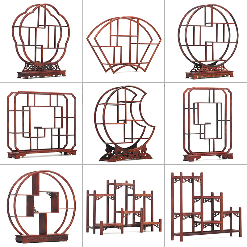 Purple Tea pot rack Tea frame Xiaobo Ancient Taipao Cable Shelf Solid Wood display frame