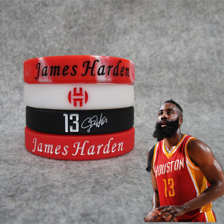 Basketball star Harden's new logo Luminous Signature Sports Silicone Bracelet Wristband Wristband Bracelet Strap Kobe Bryant