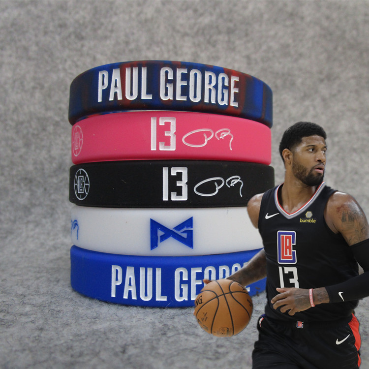 Clippers No. 13 star Ralf Lauren Polo George Pickled Pepper Signature Luminous Sports Brace Silicone Wristband Fan Jewelry