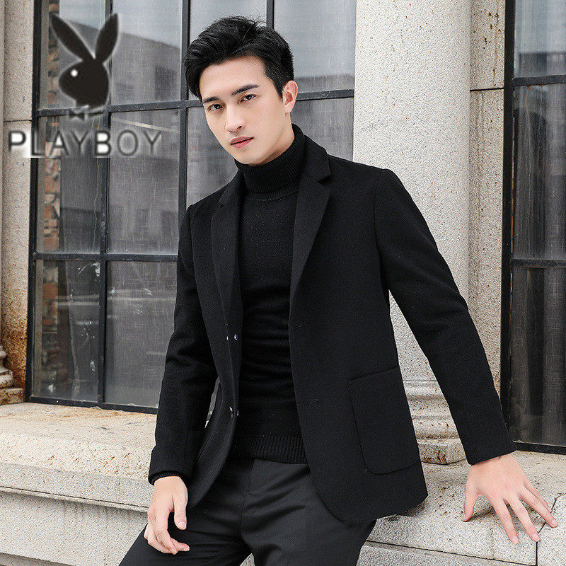 Flowers Playboy Wool West Suit Men's Singles West Fall New Body Small Suit Korean Version Trendy Knit Fur Coats