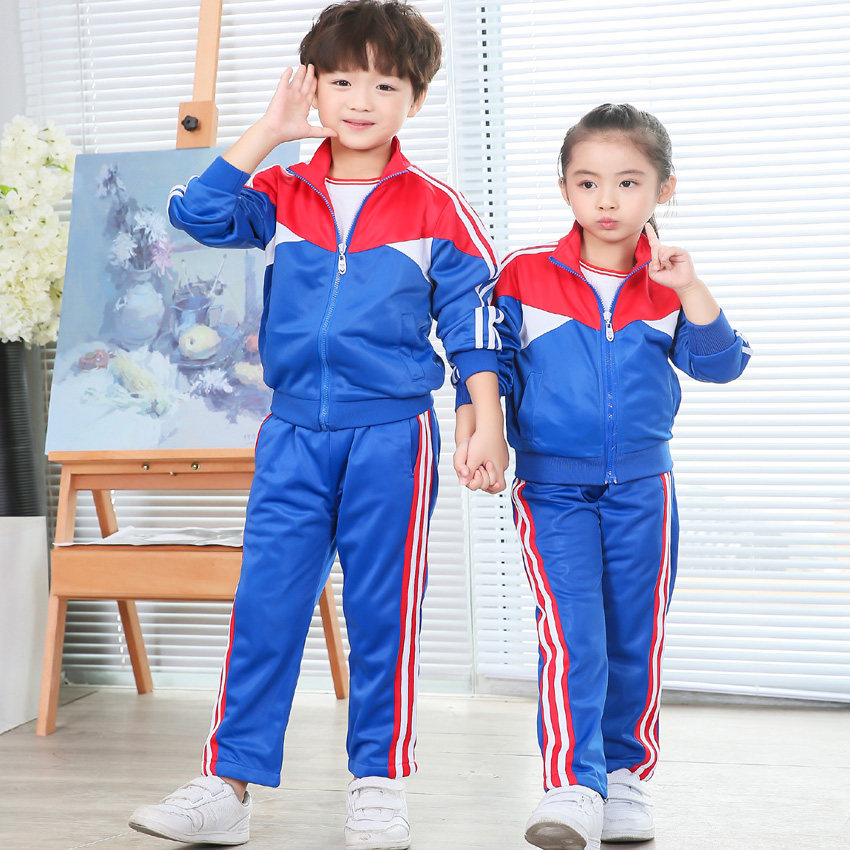 Лонгслив для школьников и студентов, синий спортивный спортивный костюм, форма для детского сада 