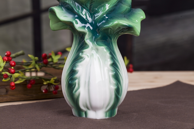 Jingdezhen gốm 1 kg 5 kg 10 kg bắp cải rỗng chai rượu vang men trang trí trang trí bình rượu Baicai Ruyi kệ rượu vang để bàn