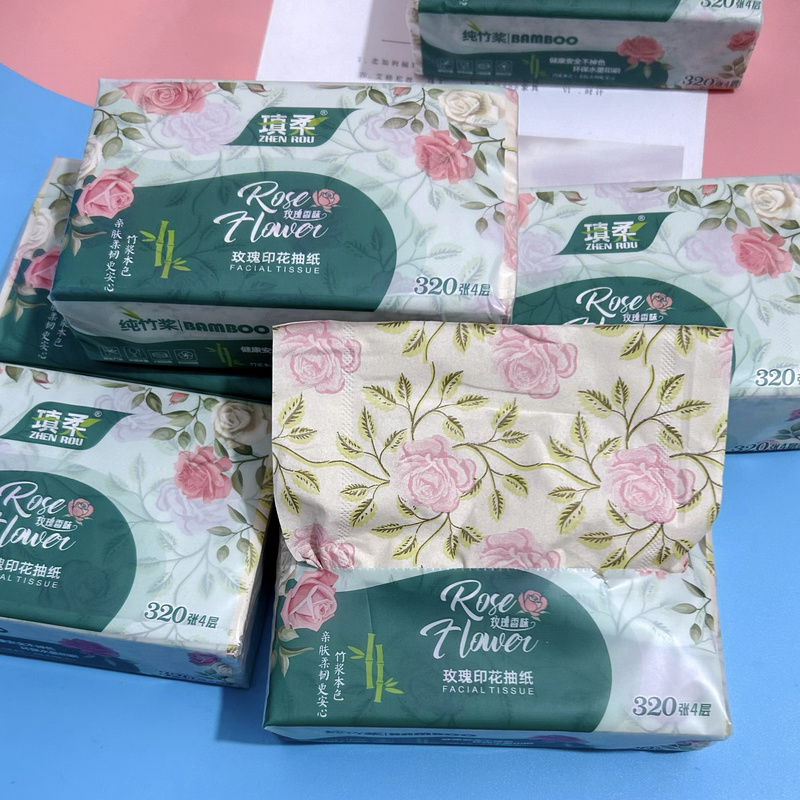 10 Packs of Printed Tissue Paper, Rose Printed Tissue Paper, Scented Household Large Pack Facial Tissue, Toilet Paper, Napkins, Toilet Paper