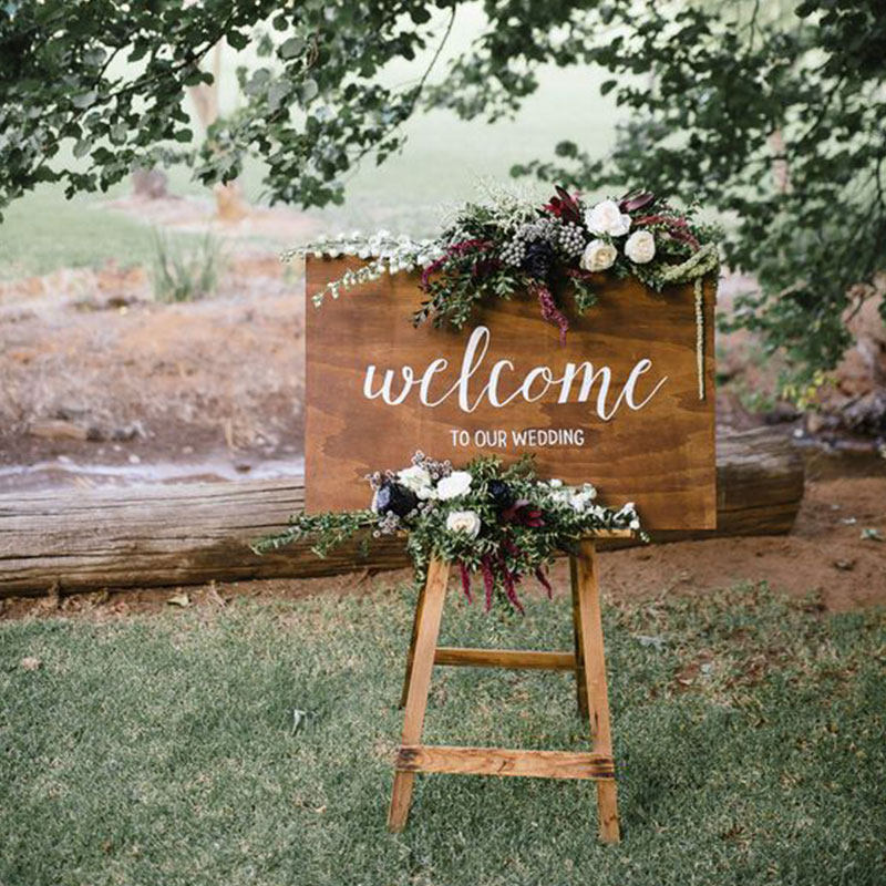 In Wooden Outdoor Wedding Brand Lawn Wedding Feasting Family Welcome Card Decoration Wedding Prop Customized