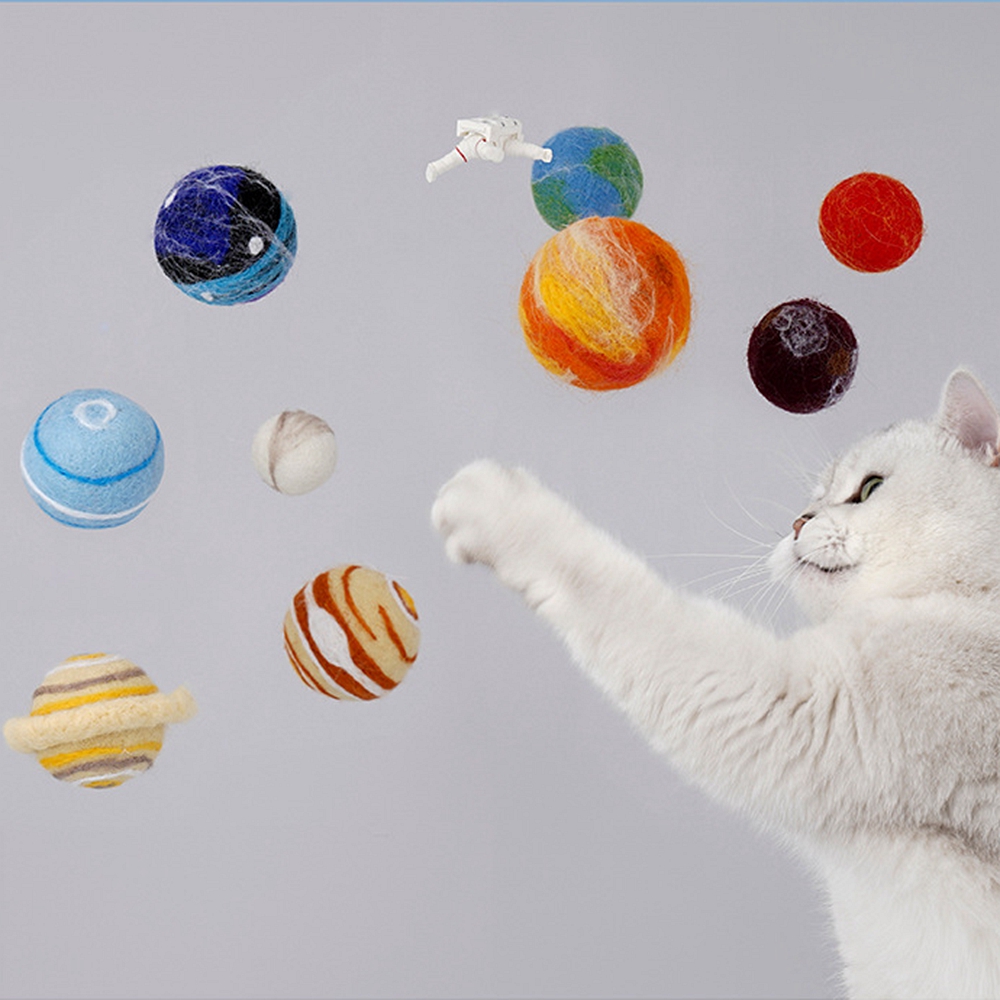 Personality Kitty Toy Stars Air Felt Ball Soft And Biting Tease Cat Grindrome Self Hi Cat Mint Planet Toy Package