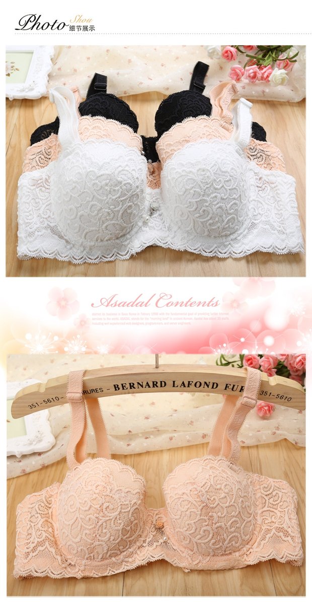 Mùa thu và mùa đông ren mỏng nửa cốc cotton nguyên chất kích thước lớn hai hàng khóa tập hợp đồ lót 1/2 cup áo ngực bằng thép mềm quần lót phụ nữ
