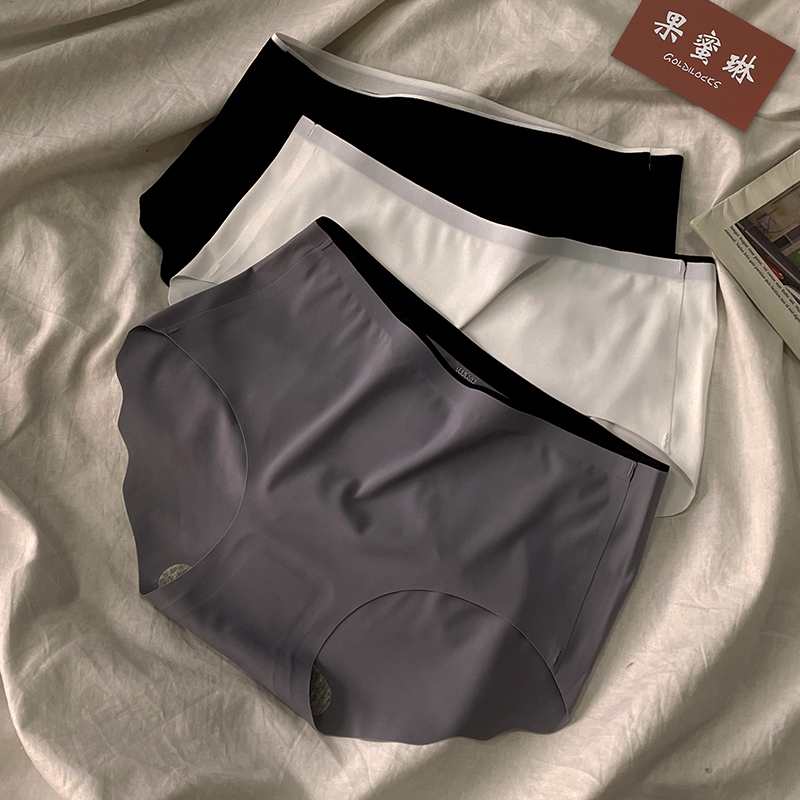 Ice wire underwear girl no trace underpants antibacterial pure cotton crotch in the galaxy sexy one-piece of triangle black and white gray