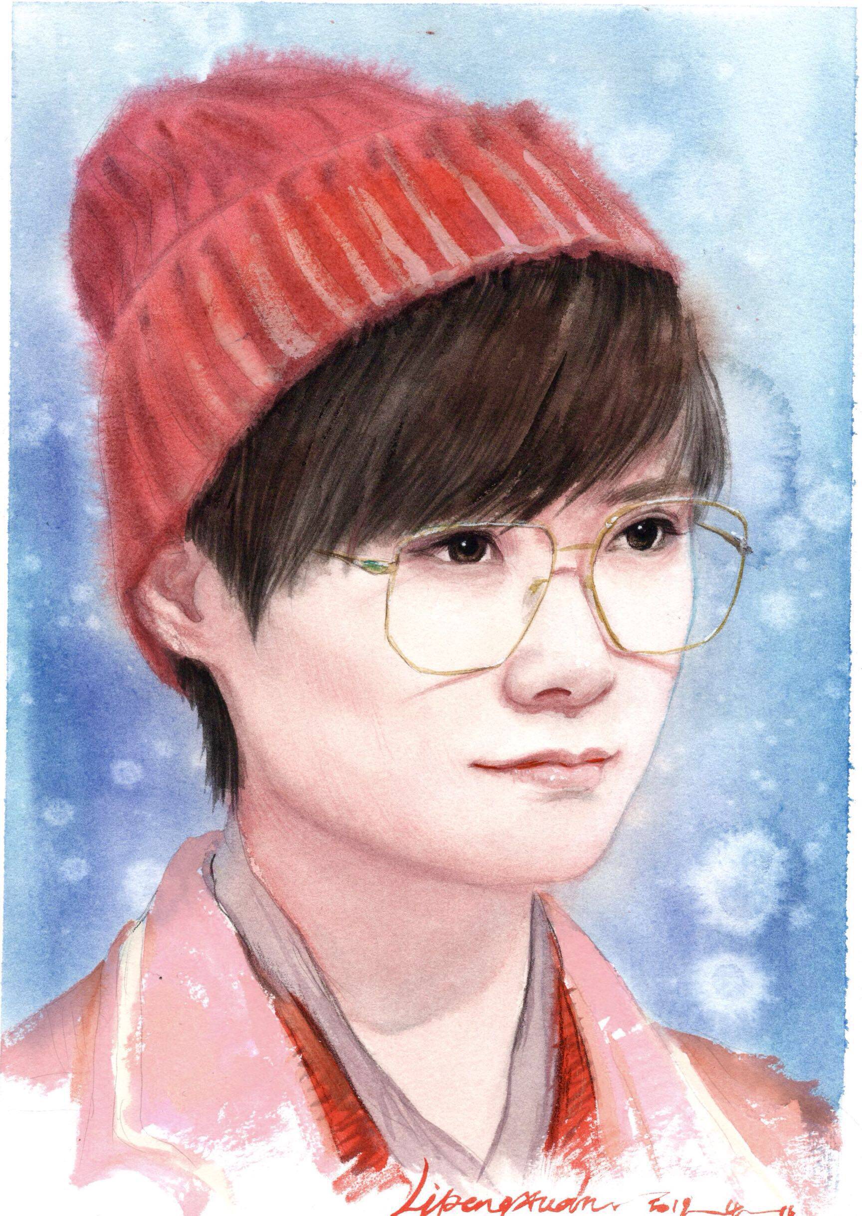 Original sketch portrait watercolor pure hand-painted character portrait custom send couple baby wedding turn hand-drawn creative painting