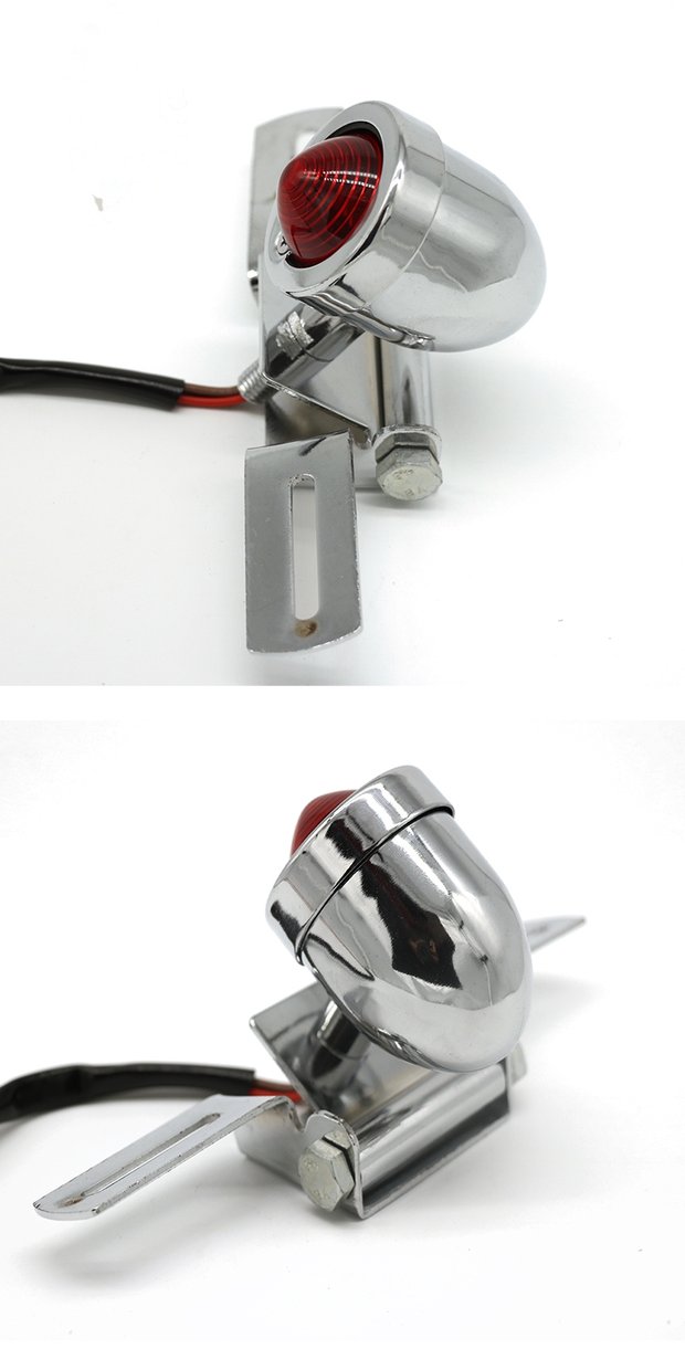 CG125 xe máy retro sửa đổi vỏ nhôm phía sau đuôi ánh sáng Harley hành trình hoàng tử retro phanh ánh sáng phía sau tấm giấy phép đèn trợ sáng xe máy mini