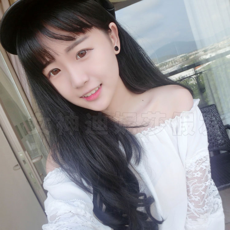 网红假发女生长卷发空气薄刘海大波浪型蓬松逼真透气整顶全头套