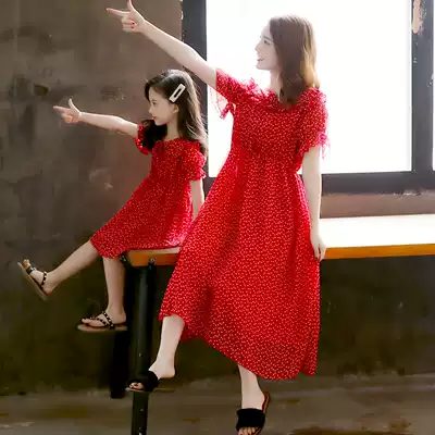 Girls ' Dresses Summer Clothes Mid-size Children's Chiffon Beach long skirt 15 Girls 10 Summer Super Ocean Princess skirt 12 years old