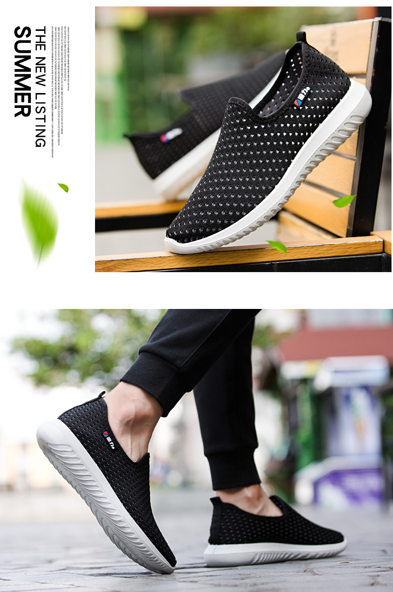Kéo lại giày nam mùa thu giày lưới thấp để giúp một đôi giày lười giày thoáng khí giày thông thường rỗng giày lưới nhẹ jordan xám trắng