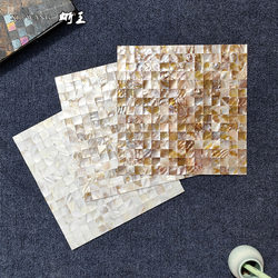 Natural Shell Mosaic Tile Wall Stickers Bathroom Kitchen Fish Pond Living Room Bar Counter Background Wall Decoration Self-adhesive Tiles