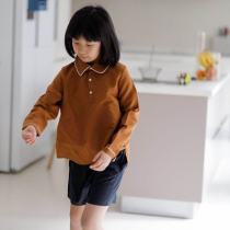 (Persimmon spot) recommend Japanese rain Dew and hemp parent-child profile shirt ~ (no return no change)