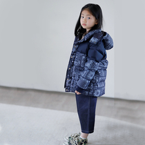 (Persimmon) spot classic is always classic Persimmon Ti * bandana (cashew flower) white goose down parent-child series