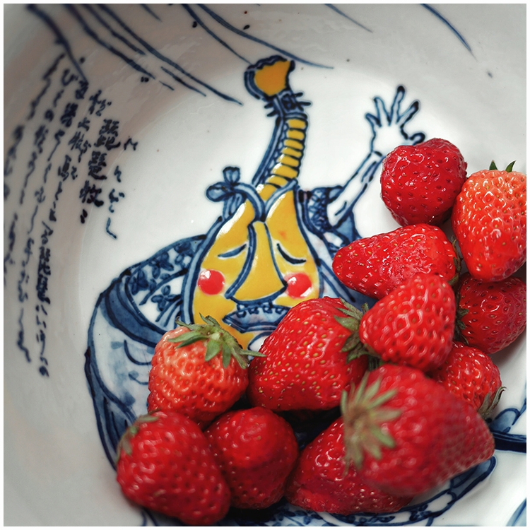 Faculty Festival Senior Custom Day Pipa Shepherd Painted Green Flowers Sea Bowls of Blister Noodles Bowls Tableware Ceramics