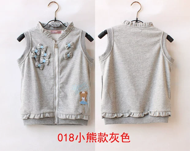 2018 trẻ em mùa xuân và mùa thu mỏng cotton đơn nữ áo gile bé gái đáng yêu