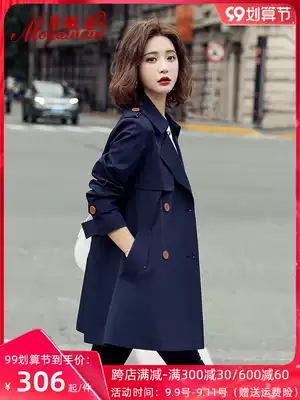 Windcoat Women's Long Edition 2021 Autumn New English Style Women's Autumn Fashion Style Joker Small Coat