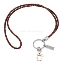European and American simple high-grade woven leather lanyard sling mobile phone lanyard chest card access card work permit lanyard