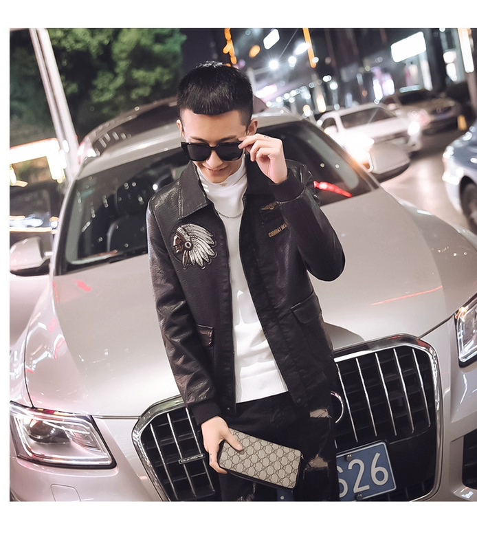 F204 nam cộng với cotton độn da nam áo khoác da ve áo Áo khoác Ấn Độ xu hướng quần áo ngắn áo khoác nam 2021