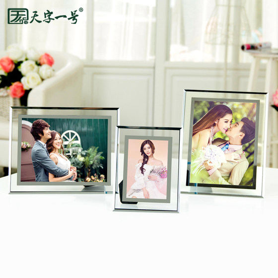 Photo frame table setting creative 7 seven inches 6 inches 8 crystal 5 glass washed photos made into custom photo frames photo desktop decorations