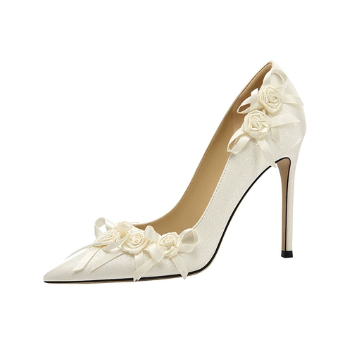 Lily Wei [Приходит цветочный пассат] Цветочные модные туфли на высоком каблуке, женственные банкетные туфли с темпераментом, большой размер 41