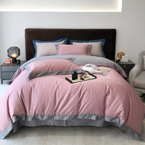 Long suede cotton four pieces of covered pure cotton full cotton spring autumn upscale Four Seasons universal bed sheet cover bed Hat Style Bed bedding