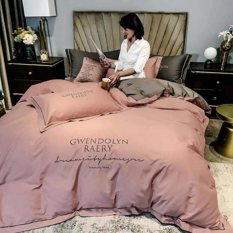 High-end long suede cotton pure cotton four pieces style 100 All cotton Jane about naked sleeping bed linen bed Gasawara Style Bed bedding 4