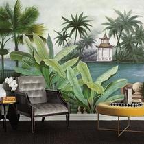 American country Southeast Asian style custom non-woven wall painting living room bedroom background porch sofa background mural