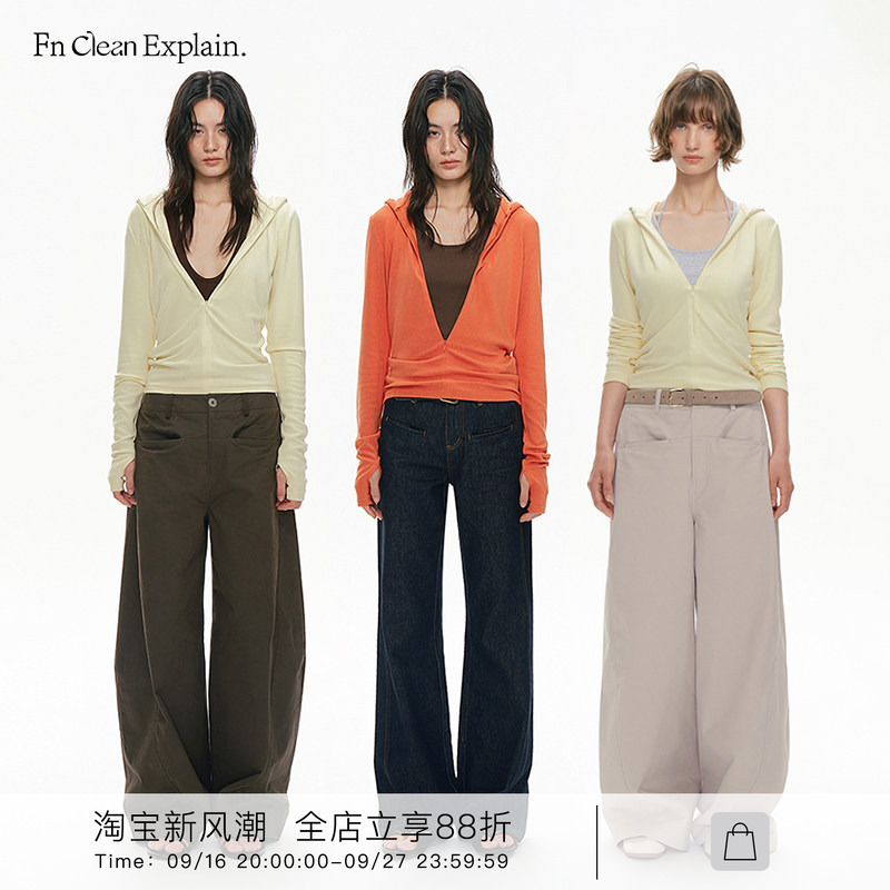 Fn Clean Explain Casual Style Hooded Sweatshirt Jacket for Women, Thin Autumn Zip-Up Hoodie Base Layer Top Fn Clean Explain Casual Style Hooded Sweatshirt Jacket for Women, Thin Autumn Zip-Up Hoodie Base Layer Top
