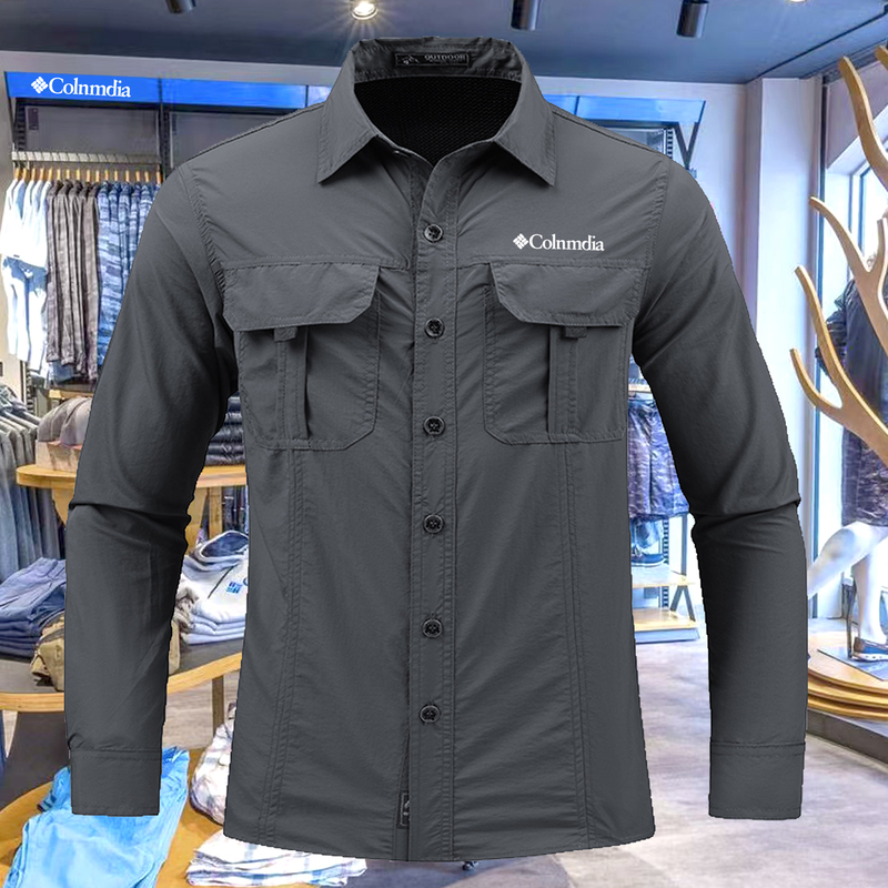 Colin's Outdoor Sports Shirt, Spring and Autumn Men's Casual Quick-Drying Breathable Jacket, Lightweight Workwear with Multiple Pockets, Fishing Clothing
