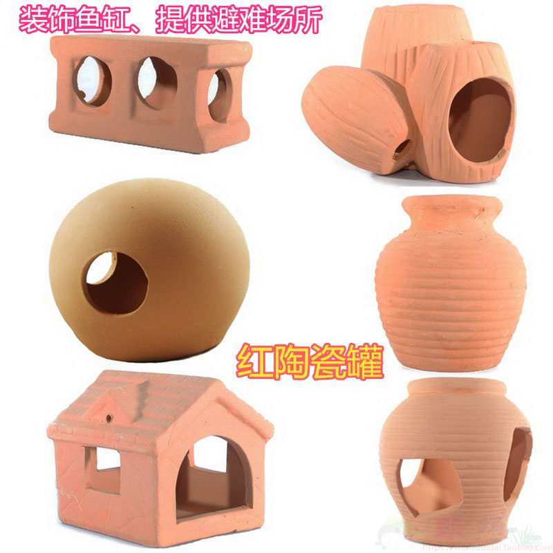 Aquarium landscaping rockery fish tank decorations breeding spawning tube to avoid snapper pottery shrimp nest red ceramic fish reef shrimp tube
