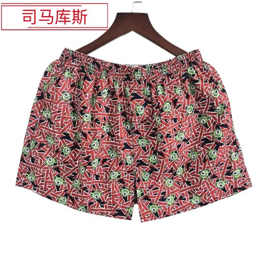 All-cotton cartoon aro pants men's pure cotton loose large size home casual shorts cartoon twin smoke couple home pants