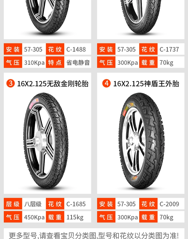 lốp xe máy michelin Zhengxin lốp xe điện 16X2.125 săm lốp bên ngoài lốp xe ô tô Tê giác vua dày chống mài mòn chống trượt bền 	lốp xe máy yokohama	 	lốp xe máy leo núi	