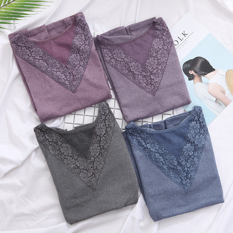 New female autumn clothes fever coat with long sleeves slim fit in spring and autumn pure cotton with V-lead lace body to beat the bottom