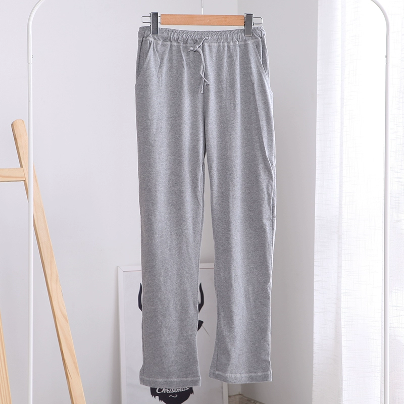 Quần Pyjama cho nam Quần cotton Nhà rộng Tuổi trẻ Giải trí Thể thao Mùa xuân và Mùa thu Quần mỏng Kích thước lớn