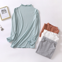 New hit undershirt woman long sleeve spring Summer Modale cotton thin Rover with high collar black white lingerie casual t-shirt